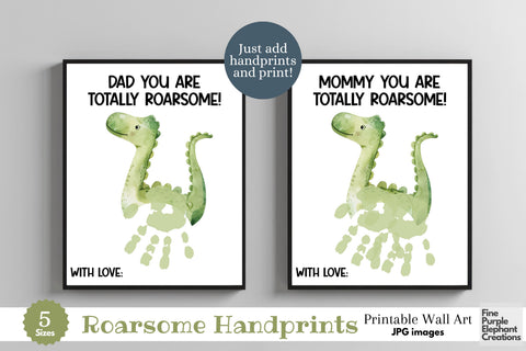 Custom Cute Dinosaur l Digital Art Print | Father Mother Day Keepsake Gift Digital Pattern Fine Purple Elephant Creations 