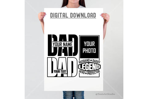 Custom Dad SVG Husband Daddy Protector Hero SVG Father's Day SVG TonisArtStudio 