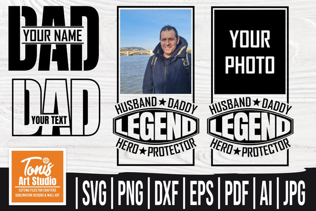 Custom Dad SVG Husband Daddy Protector Hero SVG Father's Day SVG TonisArtStudio 