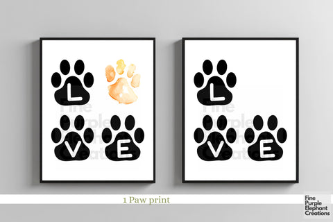 Custom Dog Cat Pawprint l Digital Art Print | Father Mother Day Keepsake Gift Digital Pattern Fine Purple Elephant Creations 