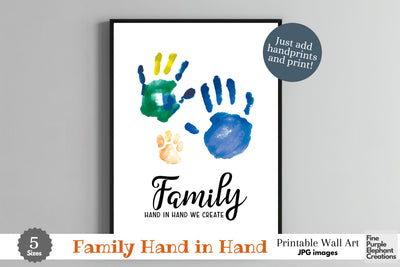 Custom Family Hand Hold l Digital Art Print | Father Mother Day Keepsake Gift Digital Pattern Fine Purple Elephant Creations 