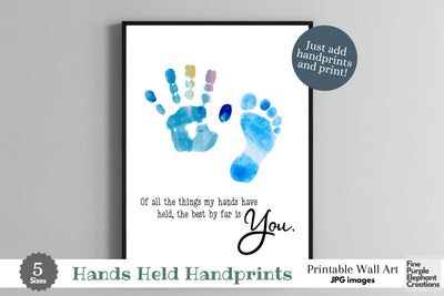 Custom Family Hand Hold You l Digital Art Print | Father Mother Day Keepsake Gift Digital Pattern Fine Purple Elephant Creations 