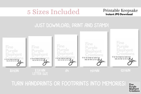 Custom Family Hand Hold You l Digital Art Print | Father Mother Day Keepsake Gift Digital Pattern Fine Purple Elephant Creations 