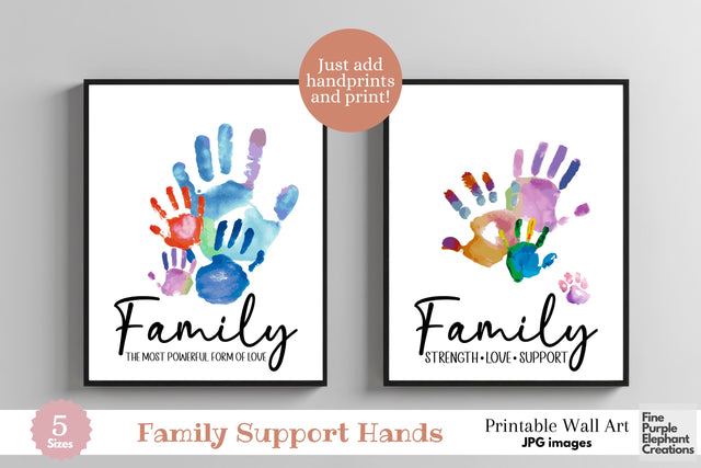 Custom Family Love Support l Digital Art Print | Father Mother Day Keepsake Gift Digital Pattern Fine Purple Elephant Creations 