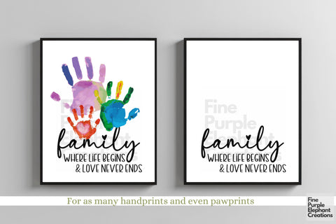 Custom Family Never Ends l Digital Art Print | Father Mother Day Keepsake Gift Digital Pattern Fine Purple Elephant Creations 