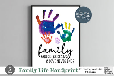 Custom Family Never Ends l Digital Art Print | Father Mother Day Keepsake Gift Digital Pattern Fine Purple Elephant Creations 
