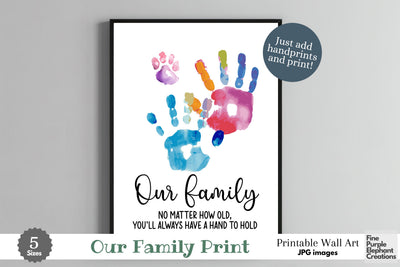 Custom Family No Matter Old Hold l Digital Art Print | Father Mother Day Keepsake Gift Digital Pattern Fine Purple Elephant Creations 