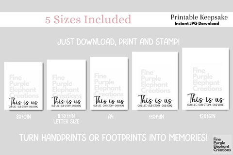 Custom Family This is Us l Digital Art Print | Father Mother Day Keepsake Gift Digital Pattern Fine Purple Elephant Creations 
