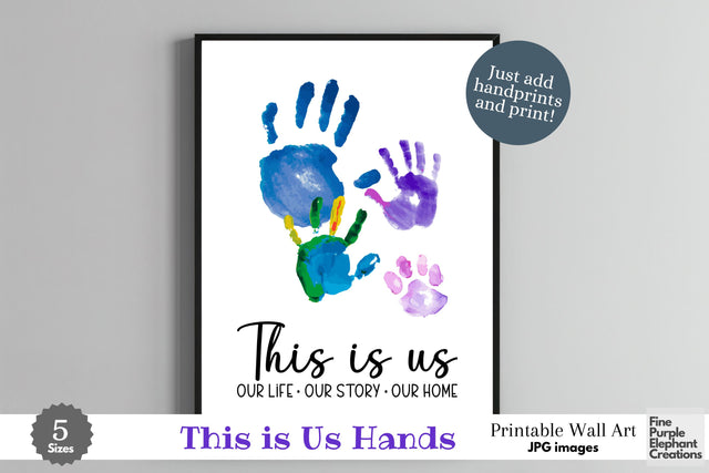 Custom Family This is Us l Digital Art Print | Father Mother Day Keepsake Gift Digital Pattern Fine Purple Elephant Creations 