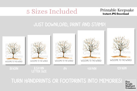 Custom Family Tree Fingerprint l Digital Art Print | Father Mother Day Keepsake Gift Digital Pattern Fine Purple Elephant Creations 