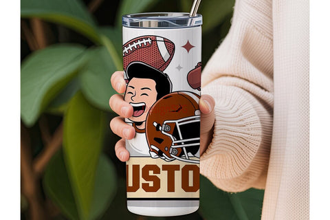 Custom Football Fan 20oz Tumbler Wrap Sublimation DesignSVG 