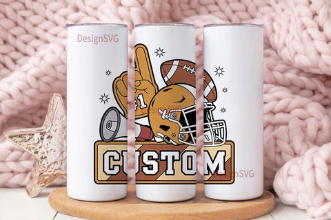 Custom Football Fan 20oz Tumbler Wrap Sublimation DesignSVG 