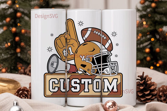 Custom Football Fan 20oz Tumbler Wrap Sublimation DesignSVG 
