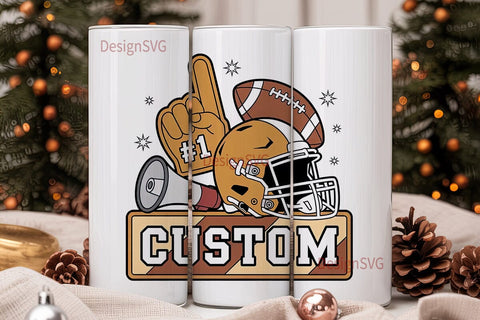 Custom Football Fan 20oz Tumbler Wrap Sublimation DesignSVG 