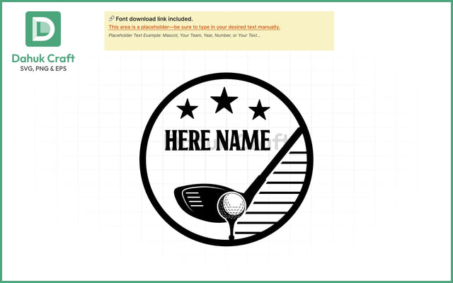 Custom Golf Logo SVG – Editable Emblem SVG PNG & EPS V2 SVG dahukdesign 