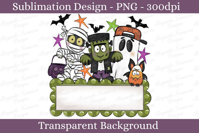 Custom Halloween Monster Name Plate PNG, Sublimation Custom Name Sign, Spooky Kids Sign Sublimation Keepsake Treasures Designs LLC. 