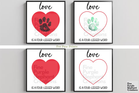 Custom Heart Dog Cat Pawprint l Digital Art Print | Father Mother Day Keepsake Gift Digital Pattern Fine Purple Elephant Creations 