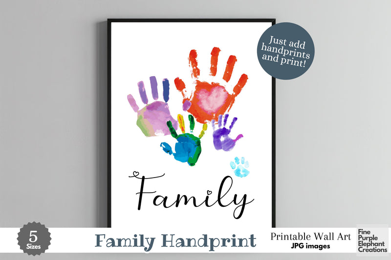 Custom Heart Family l Digital Art Print | Father Mother Day Keepsake Gift Digital Pattern Fine Purple Elephant Creations 