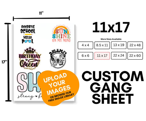 Custom Iron On / DTF Transfer Gang Sheet Builder Physical So Fontsy T-Shirt Iron-On Transfer Shop 11 x 17 