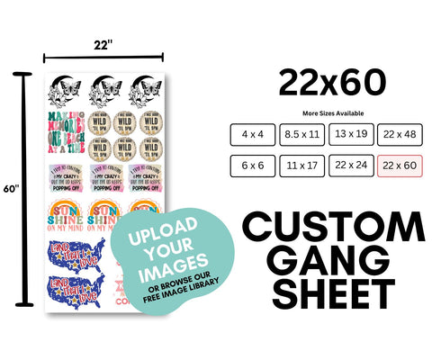 Custom Iron On / DTF Transfer Gang Sheet Builder Physical So Fontsy T-Shirt Iron-On Transfer Shop 22 x 60 