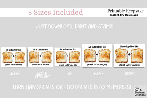 Custom Peanut Butter Jelly l Digital Art Print | Father Mother Day Keepsake Gift Digital Pattern Fine Purple Elephant Creations 