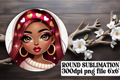 Custom round designs for keychains, perfect for sublimation! , Love Girl Sublimation afrosvg 