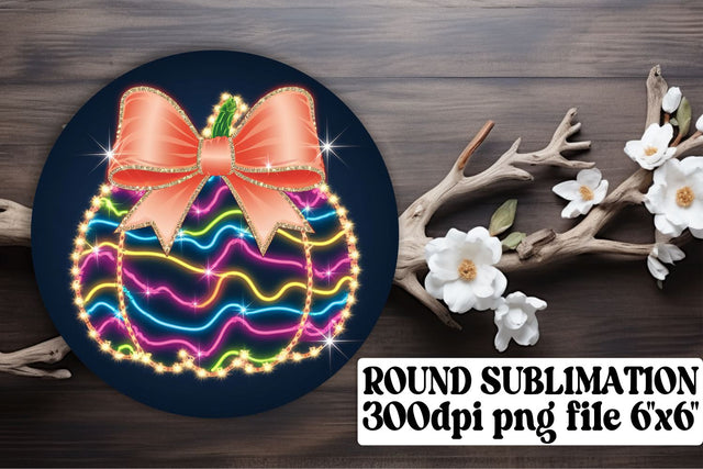 Custom round designs for keychains, perfect for sublimation! , Neon Fall Sublimation afrosvg 