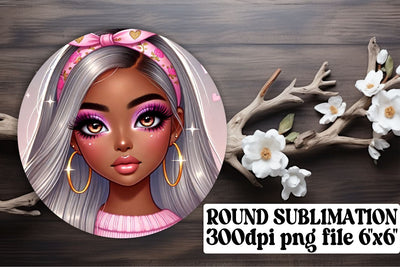 Custom round designs, great for sublimation keychain projects! , Love Girl Sublimation afrosvg 