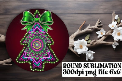 Custom round designs, great for sublimation keychain projects! , Neon Xmas Sublimation afrosvg 
