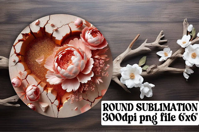 Custom round designs, perfect for keychains and sublimation! , 3D Heart Sublimation afrosvg 