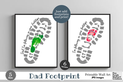 Custom Shoe Boot Print Footprint l Digital Art Print | Father Mother Day Keepsake Gift Digital Pattern Fine Purple Elephant Creations 