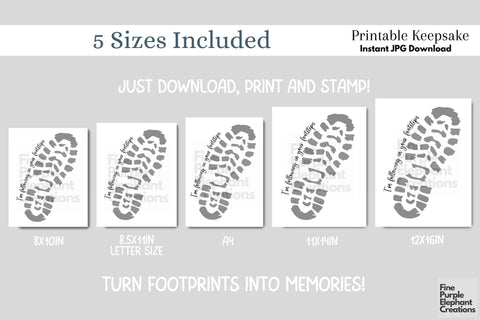 Custom Shoe Boot Print Footprint l Digital Art Print | Father Mother Day Keepsake Gift Digital Pattern Fine Purple Elephant Creations 