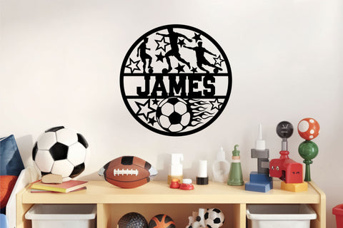 Custom Soccer Name Sign SVG | Football Wall Decor | Sports-Themed Laser Cut Template | Instant Download SVG TonisArtStudio 
