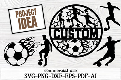 Custom Soccer Name Sign SVG | Football Wall Decor | Sports-Themed Laser Cut Template | Instant Download SVG TonisArtStudio 