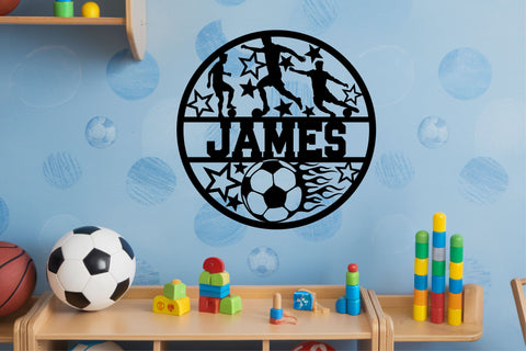 Custom Soccer Name Sign SVG | Football Wall Decor | Sports-Themed Laser Cut Template | Instant Download SVG TonisArtStudio 