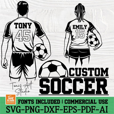 Custom Soccer SVG Bundle | Female Soccer | Male Soccer | Personalized Soccer Player Name SVG TonisArtStudio 