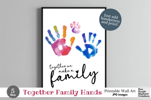 Custom Together Make Family l Digital Art Print | Father Mother Day Keepsake Gift Digital Pattern Fine Purple Elephant Creations 