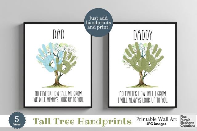 Custom Tree Grow Up l Digital Art Print | Father Mother Day Keepsake Gift Digital Pattern Fine Purple Elephant Creations 