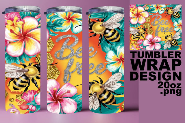Custom tumbler wrap, great PNG for creative ideas! , Bee Sublimation HoodArtCraft 
