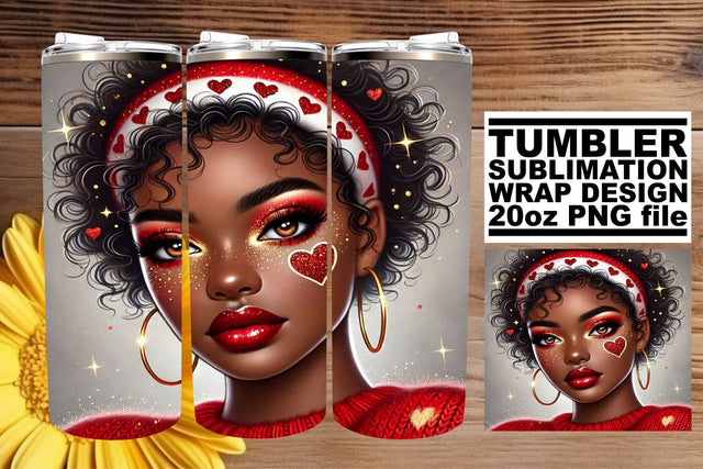 Custom tumbler wrap, ideal for personalizing your drinkware! , Love Girl Sublimation afrosvg 