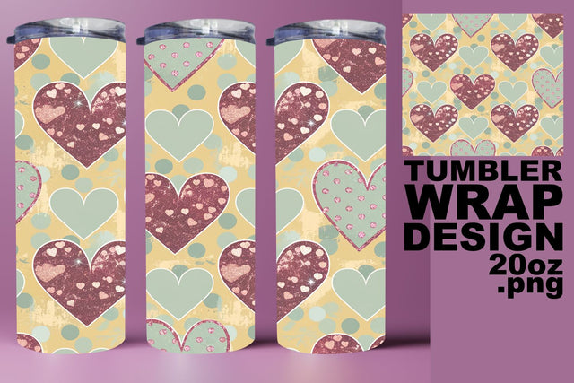 Custom tumbler wrap, vibrant PNG for crafting! , Heart Sublimation HoodArtCraft 