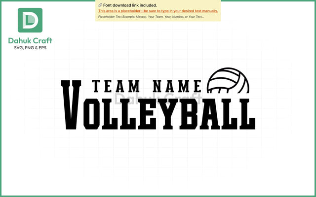 Custom Volleyball Team SVG Volleyball Mascot SVG PNG & EPS SVG dahukdesign 