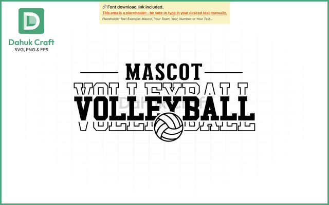 Custom Volleyball Team SVG Volleyball Mascot SVG PNG & EPS V7 SVG dahukdesign 
