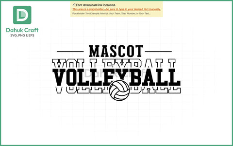 Custom Volleyball Team SVG Volleyball Mascot SVG PNG & EPS V7 SVG dahukdesign 