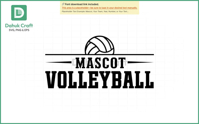 Custom Volleyball Team SVG Volleyball Mascot SVG PNG & EPS V8 SVG dahukdesign 