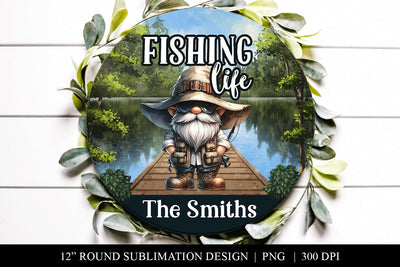 Customizable Fishing Life Round Sublimation Design Sublimation BijouBay 