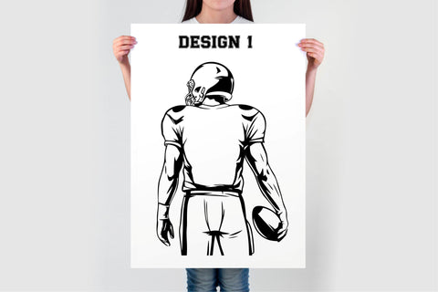 Customizable Football Player SVG | Personalized Sports Silhouette Designσ | Football Team SVG with Font Included SVG TonisArtStudio 