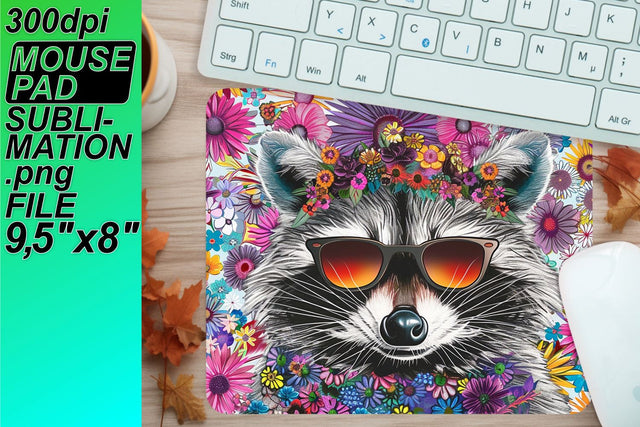 Customizable mouse desk design, perfect for gifts! , Raccon Sublimation HoodArtCraft 