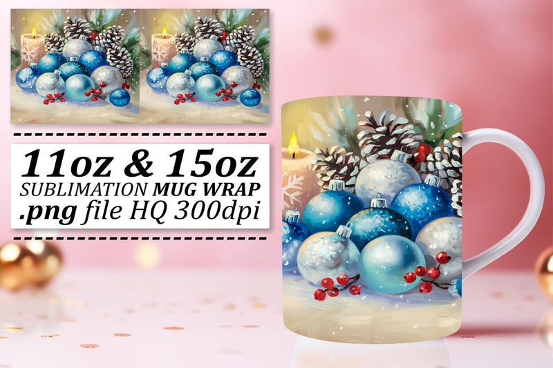Customizable mug wraps, enhance your 11oz and 15oz mugs! , Christmas Sublimation afrosvg 