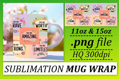 Customizable mug wraps, express your unique flair! , Quote Sublimation afrosvg 